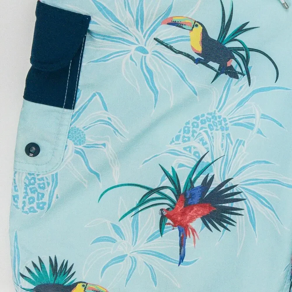 Billabong Board Shorts Men’s 32 Blue Toucan Print Surf Swim Trunks 73 Pro